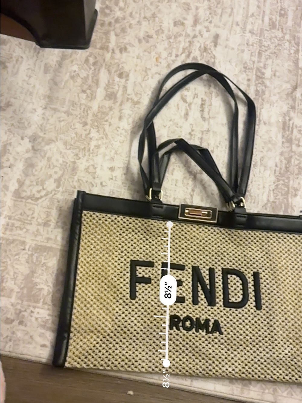 Unlisted Beige Straw Tote with Black Trim - Picture 7 of 11